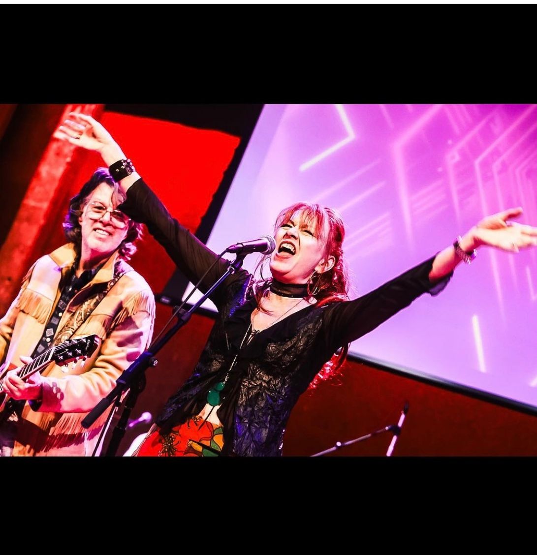 We don't sing together that often, but look how happy it makes us! Next rare appearance: The Losers Lounge Honky Tonk Angels show on 4/19 (Friday). Early show sold out but you can still get tickets for the late show here:  buff.ly/49A4swh #loserslounge