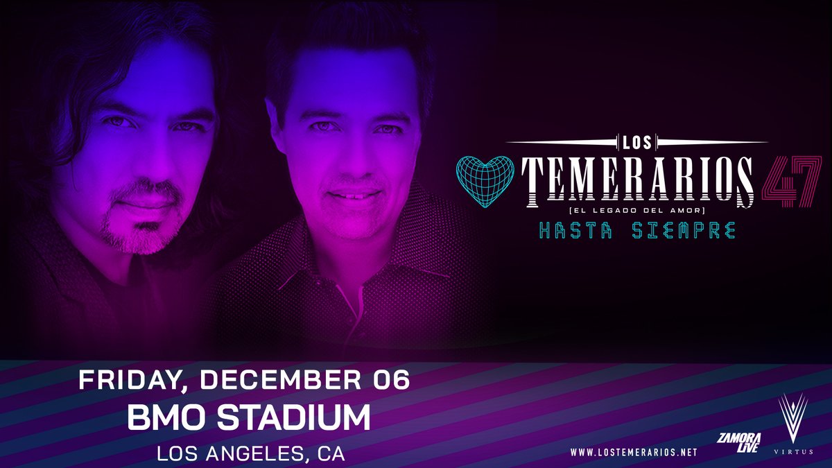 ¡Gracias Los Ángeles por todo el amor! Los Temerarios anuncian una nueva fecha 6 de diciembre. ¡Boletos a la venta hoy a las 12PM! 🎟️ lafc.me/4arOYeW Thank you LA or all your love. Los Temerarios is adding another night at BMO Stadium. Tickets on sale today at 12PM!