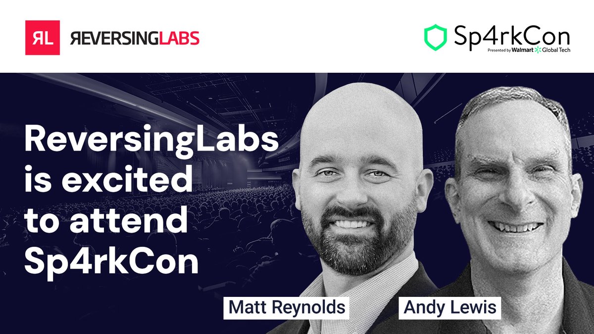 The @ReversingLabs team is delighted to attend Sp4rkCon 2024 next week! Meet with RL's Andy Lewis & Matt Reynolds at the event to learn about our #ThreatIntel & #SoftwareSupplyChainSecurity solutions. Learn more: bit.ly/4cdsHCN #Sp4rkCon2024