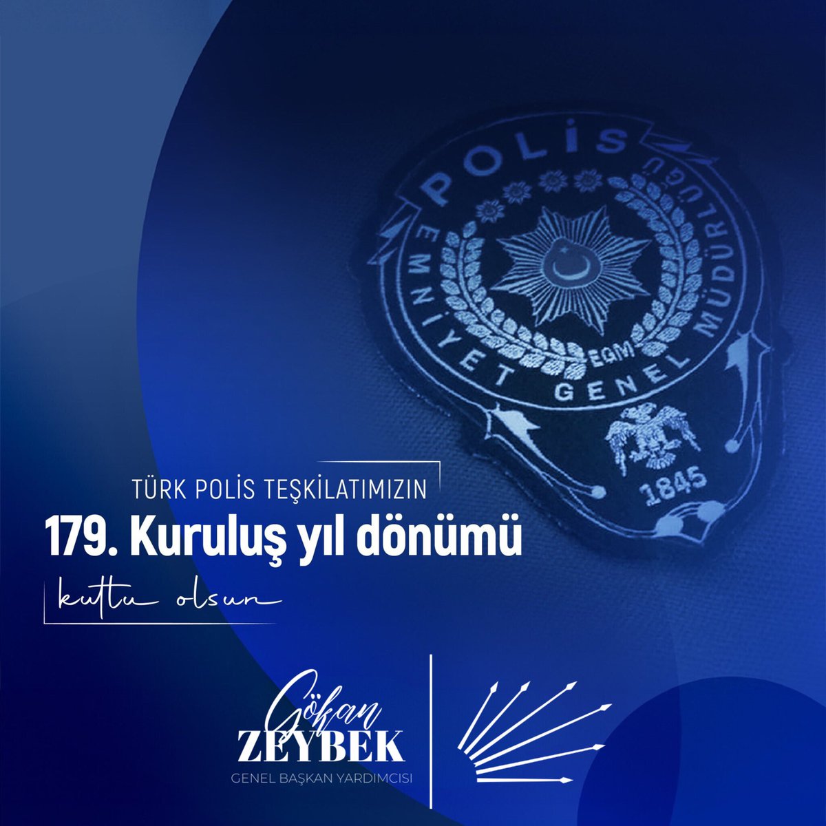 Ülkemizin dört bir yanında milletimizin huzurunu, topraklarımızın güvenliğini sağlayan Türk Polis Teşkilatımızın 179.kuruluş yıl dönümü kutlu olsun. Vatan için bedenini siper ederek toprağa düşen tüm kahramanlarımızı saygıyla anıyorum. 🇹🇷👮🏻‍♂️👮🏻‍♀️ #TürkPolisTeşkilatı179Yaşında