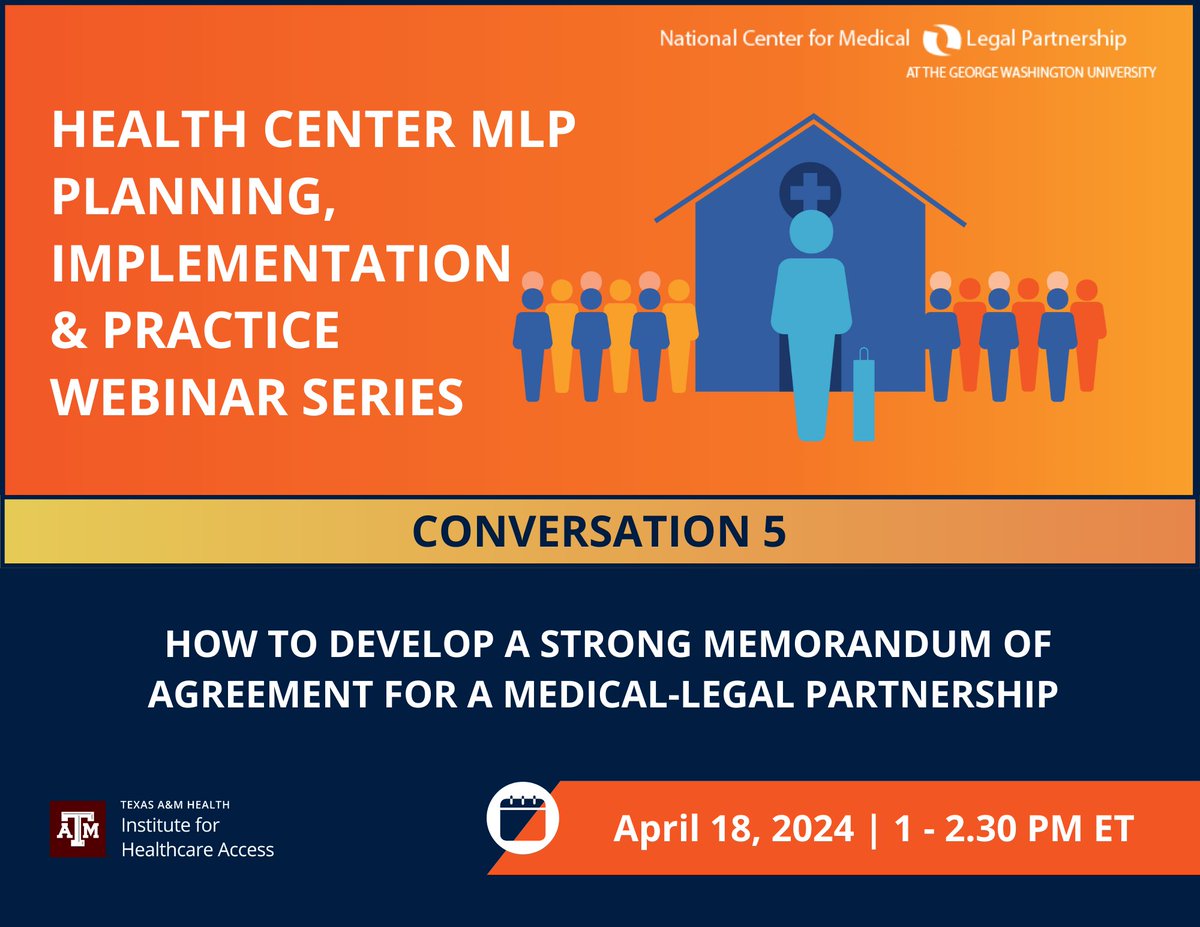 Check out our upcoming webinars! medical-legalpartnership.org/learning-oppor… #NCMLP #MLP #webinarpromotion #HealthEquity #MOU