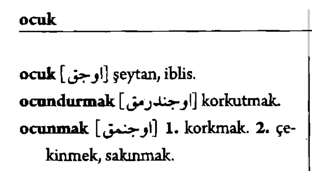 ocuk 'şeytan, iblis'