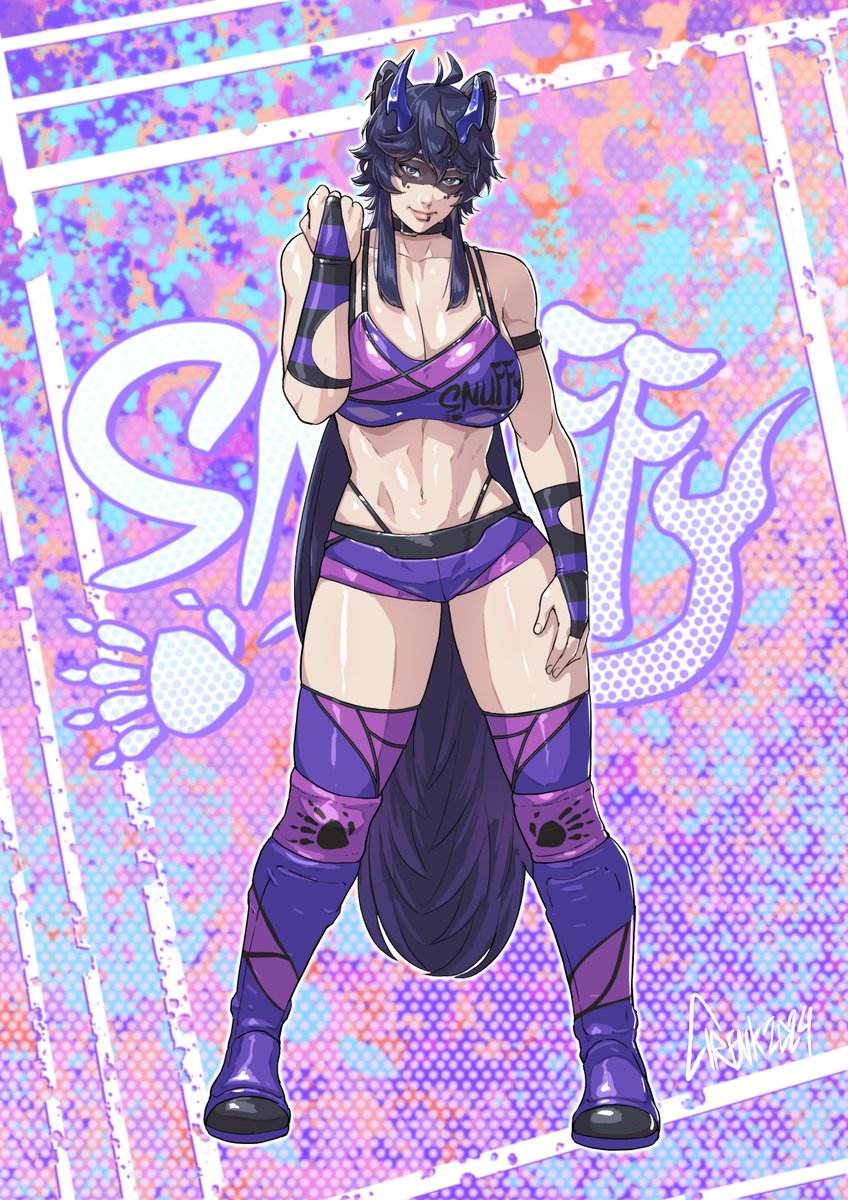 Name: Snuffy Alias: The Avatar of Decay Style of Wrestling: Pure Striker Affiliation: Seiso (Babyface) Faction: N/A Moveset: Miyu Yamashita Finisher: Snuffed Out, Crossed Breed Lock Artwork by: @cirenkoyenk @snuffyowo #snuffyart #VCW #Vtuber #VtuberUprisings