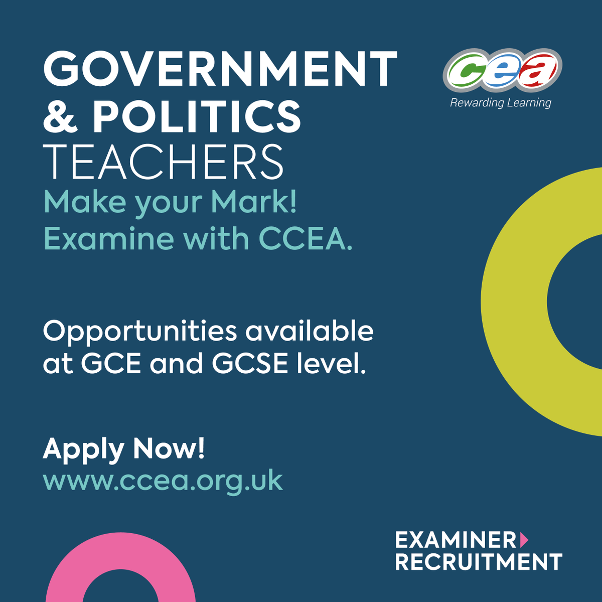 ️📣Attention, do you have at least 1 yrs experience teaching Gov & Pol at either GCE or GCSE? Interested in becoming and examiner with us? For more info visit: ow.ly/WFq150RePyt