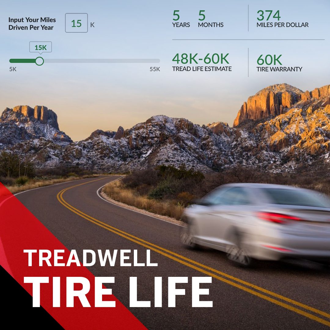 Treadwell® estimates your tire's tread life based on your driving habits and can even break it down to miles per dollar. 🛞🤖 Learn more about Treadwell® ➡️ discountti.re/49yE99I 

#Tires #Treadwell #TireGuide #LetsGetYouTakenCareOf