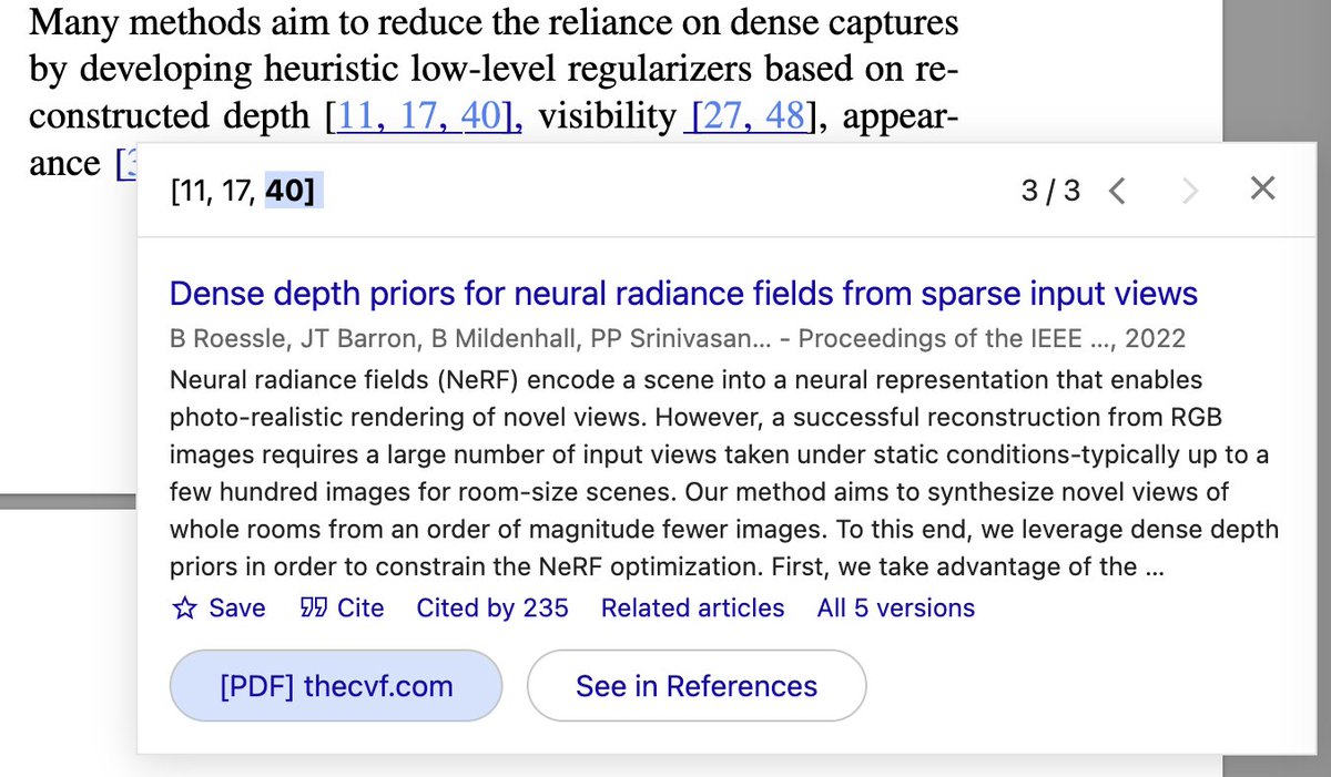 This Google Scholar plugin is meaningfully accelerating my paper reviews. Clicking on a citation immediately pops up a helpful info box from Scholar, no more going back and forth to the references section, googling a title, reading the abstract, looping back, etc.