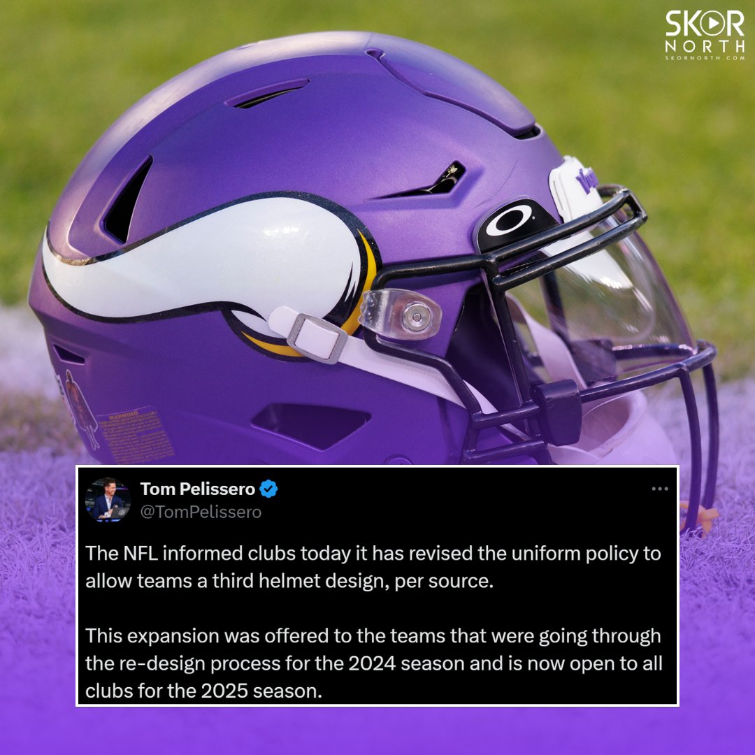 The Minnesota #Vikings could be getting new helmets after the NFL approved that teams can now have three helmet designs. 😗🏈 #SKOL