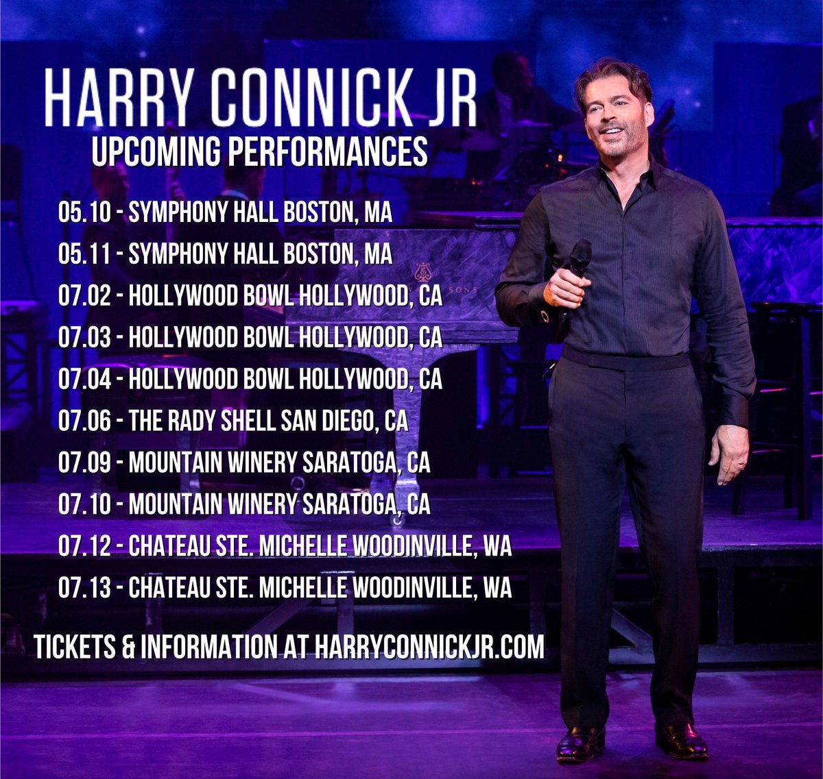 get ready, y'all! i'm hittin' the road! (just for a few shows...) come see me if y'all are in the neighborhood - gonna be fun!!!  get your tickets here: harryconnickjr.com/tour