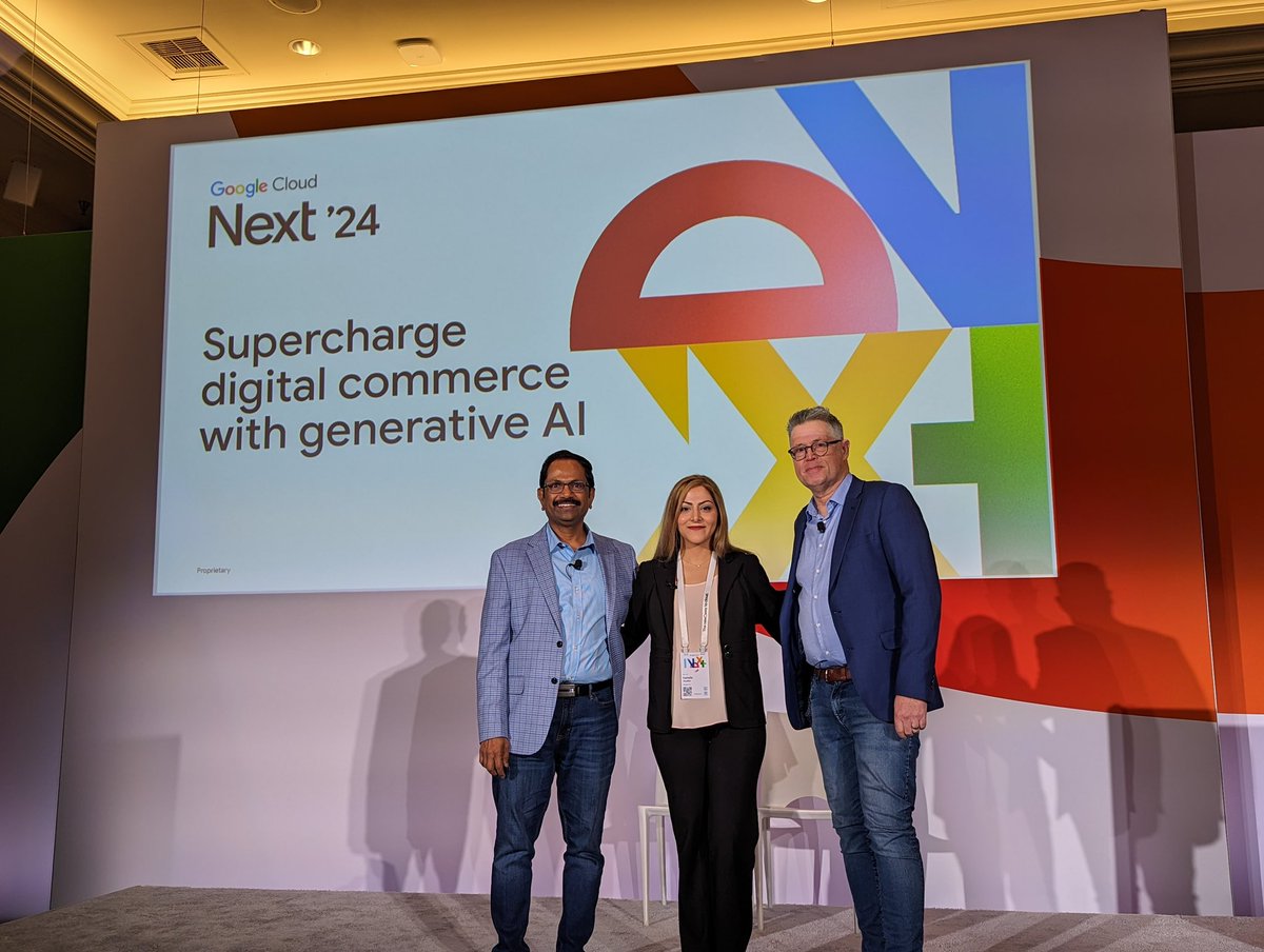 KAryafar's tweet image. #GoogleCloudNext24 was a blast! 💥 we had so many amazing sessions, announcements and learned from our customers! Looking forward to continuing the conversation on all things #vertexAISearch #RecommendationsAI #Grounding #GenerativeAI and much more!