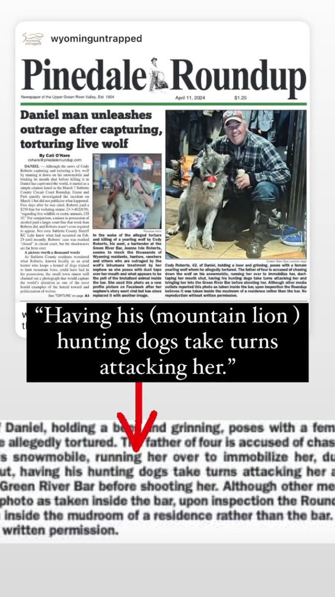 @TrapFreeMT This type of promotion cruelty leads to sick people like Cody Robert’s that young wolf wasn’t the first animal he’s tortured