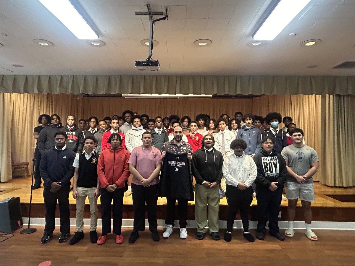 Newly appointed Head Football Coach Matthew Giannettino meets with returning players and seniors on our football team. Welcome to Spellman, Coach G! #goPilots
