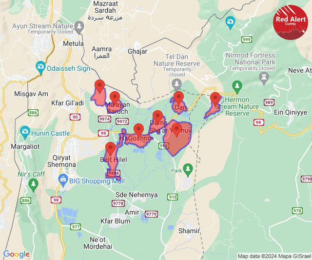 Obsežen raketni napad iz Libanona na sever Izraela.