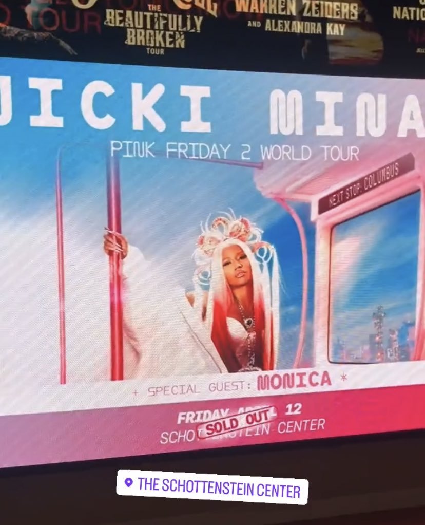 🎟️ | The Schottenstein Center confirmed that @NICKIMINAJ's #GagCityColumbus show is officially SOLD OUT! — It is the 23rd consecutive sold out show of the 'Pink Friday 2 World Tour'.