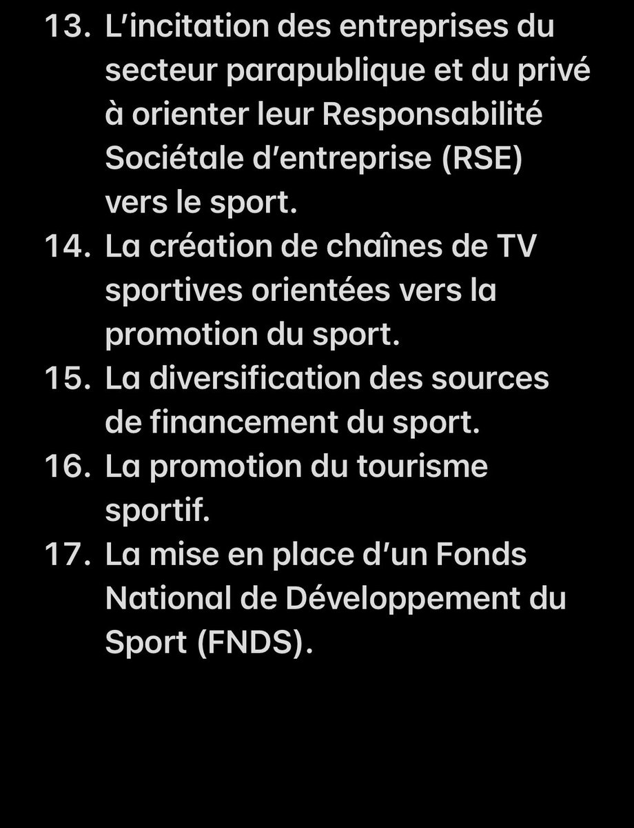 les 17 chantiers de la ministre des sports. Un bon tableau de bord