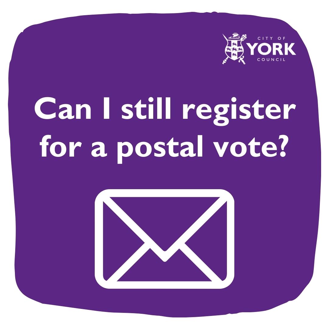 Can I still register for a postal vote? There's still time to vote easily and from home. Download the application form at gov.uk/government/pub… and return it by April 17 to get a postal vote in time for the May election ❎ #GetReadyToVote