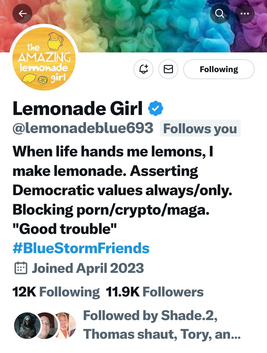 Lemonade Girl @lemonadeblue693 is only 61 away from reaching 12K. Let’s help her find some new likeminded friends. 💙REPOST💙