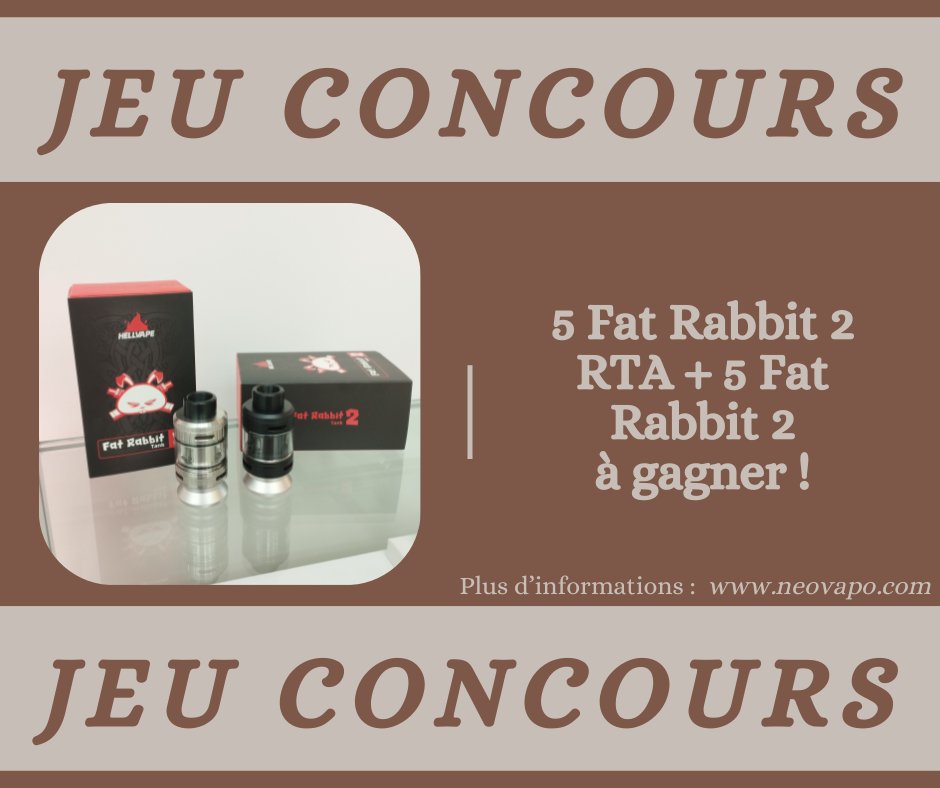 Tentez de remporter un clearo parmi les 10 à gagner de Hellvape ! 😜

La participation au tirage au sort est gratuite et sans obligation d’achat, dernier jours pour participer 🍀

C’est l’occasion de participer en ligne via le lien ci-dessous :
neovapo.com/jeu-concours-h…