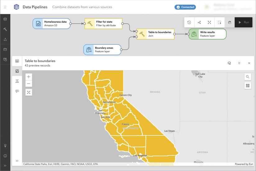 ArcNewsMagazine's tweet image. ArcGIS Data Pipelines now makes it easier and faster to prepare, integrate, and manage data In ArcGIS Online. esri.social/Qwfp50R7Ubh #ArcGISData #DataPipelines