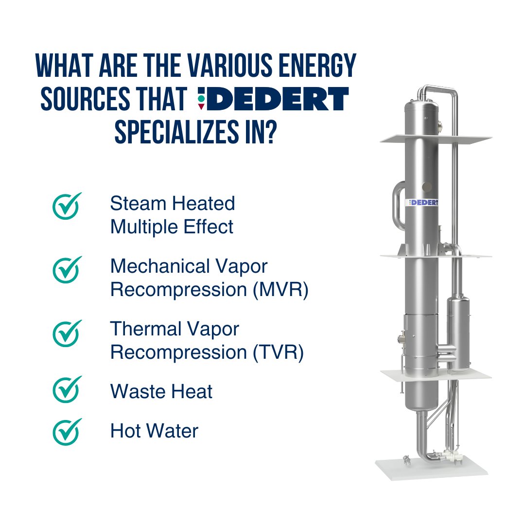 We developed solutions to #saveenergy, #reducewaste, reclaim by-products & increase efficiency, always with the consideration of reducing operating costs. We consider various types of #heattransfer surfaces and all #energy sources available by the customer to power #evaporators.