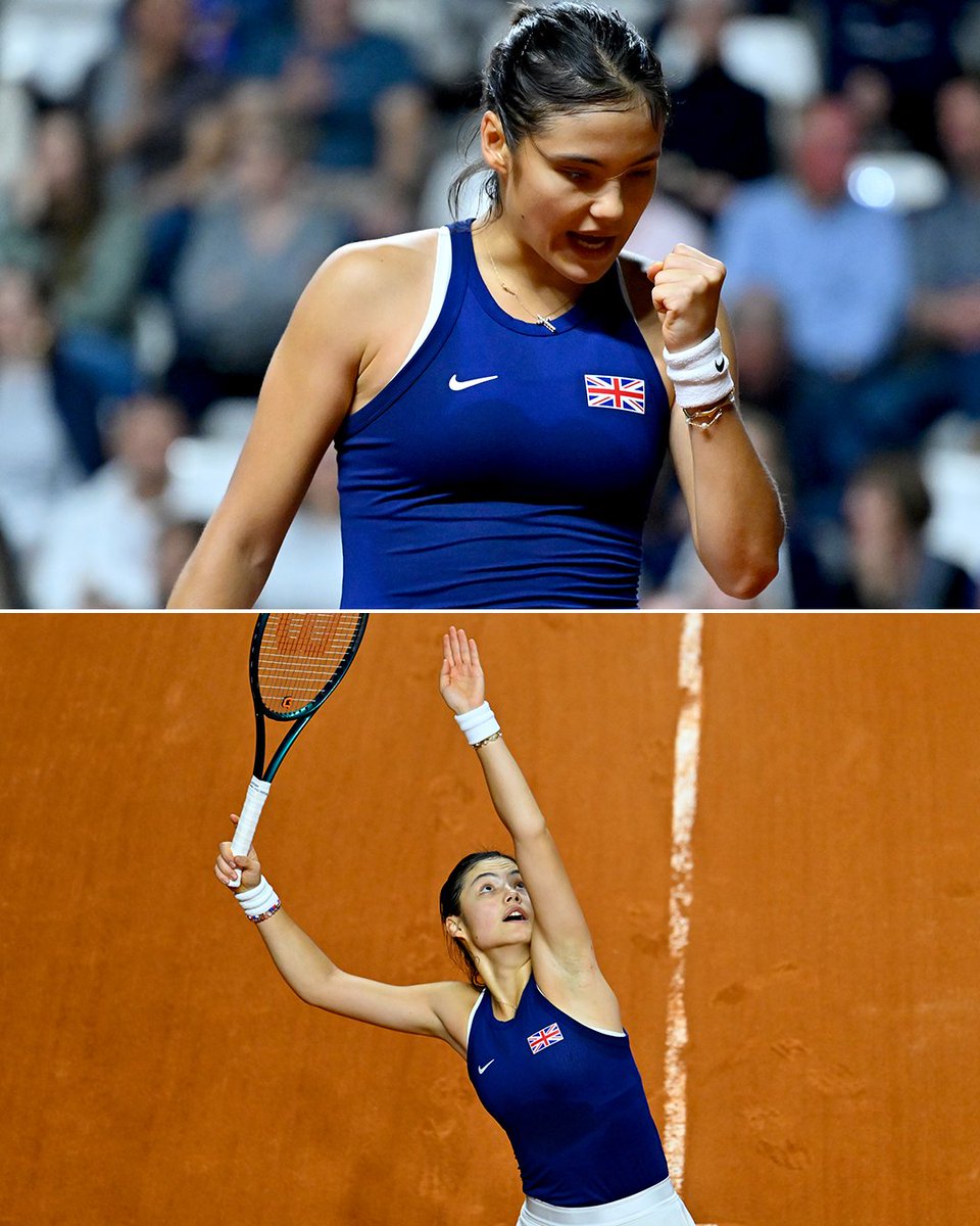 Serving up a big comeback win 🔥 Emma Raducanu came back to beat Caroline Garcia 3-6 6-3 6-2 and level Great Britain's Billie Jean King Cup tie against France 🇬🇧 @WTA | #BJKCup