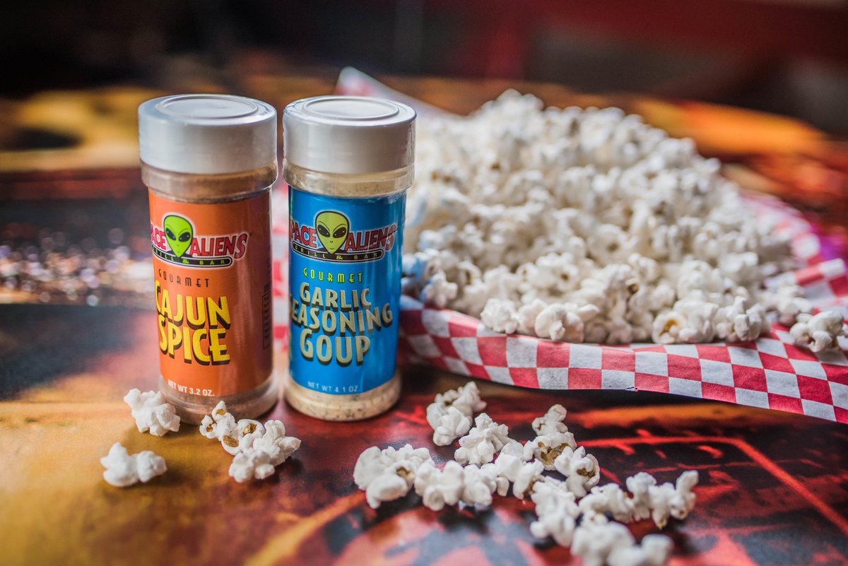 Spice up your movie night with our gourmet Cajun Spice and Garlic Seasoning Goup, sure to add an interstellar kick to your popcorn! 🍿✨ 

#spacealiens #MovieNight #SpaceAliensSpices #FlavorExplosion #SnackTime