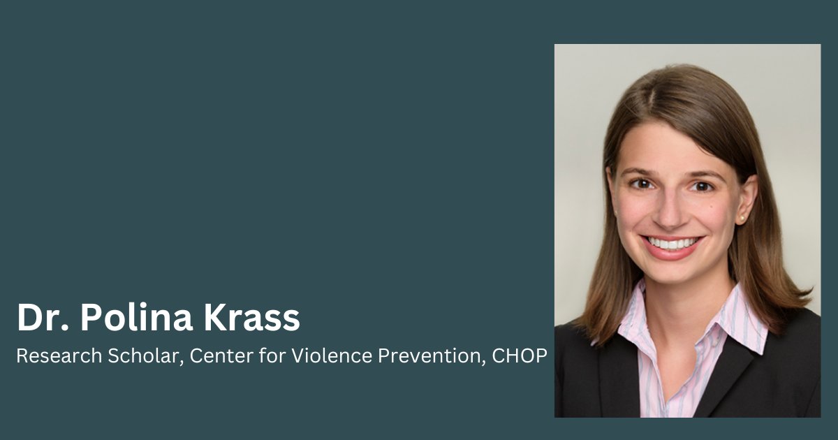 👏Join us in congratulating Polina Krass, MD on receiving a @NIMHgov training fellowship, which will help @ChildrensPhila's CVP understand the mental health needs of youth whose parents had a firearm injury & to design & implement an ED-based mental health intervention.