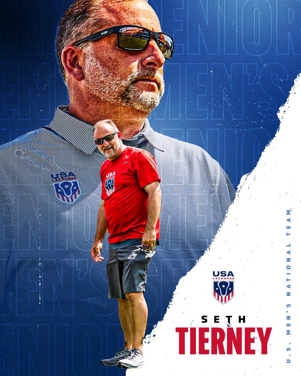 SETH TIERNEY - U.S. MEN'S NATIONAL TEAM COACH 🇺🇸 Tierney is a former Men's National Team assistant, winning gold in 2018 and 2013. He's the current coach at @HofstraMLAX. MORE: bit.ly/3UiMLwY