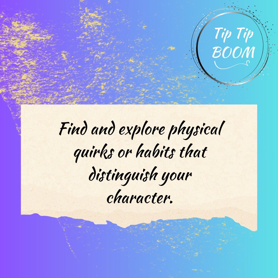 Tip Tip BOOM #71 Find and explore physical quirks or habits that distinguish your character. #broadway #theatre #theater #education #tiptipboom #westendtheatre #masterclass #theaterkids #acting #singing #dance #growth #mistakes #learning #characters #habits #quirks #explore