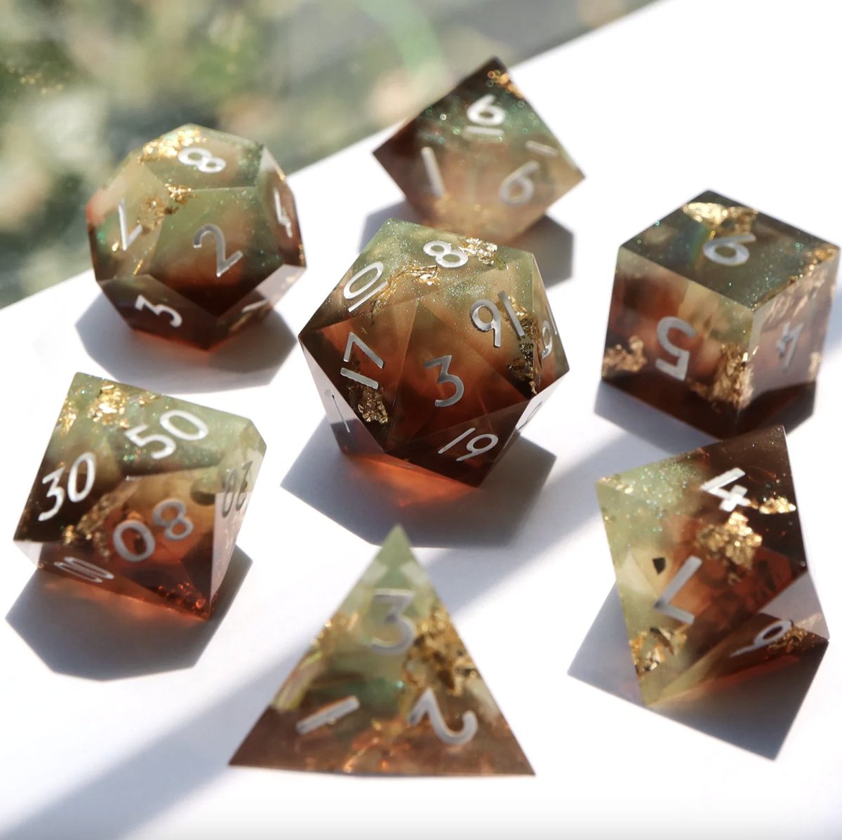 Earthtones, 2020 vs 2022 🌿 Was so excited to finally get that warm, earthy color! #dnd #ttrpg #dice