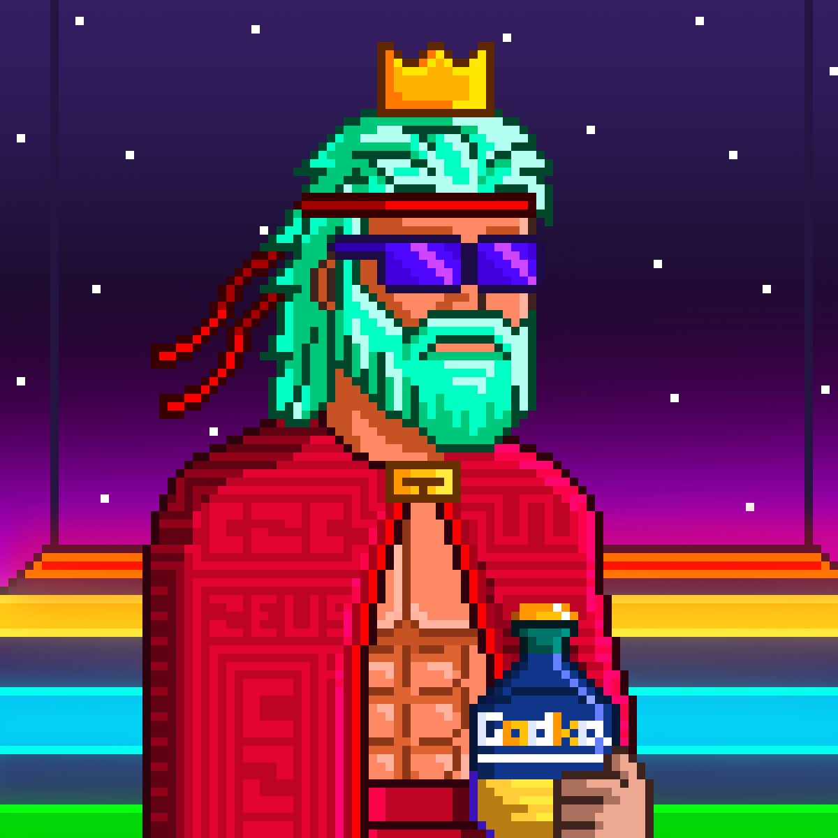 Introducing our 1/1 Party Zeus 🕺🏼

Do you want to take a sip of that Godka? 👀

Join our discord for a chance to participate in our giveaway