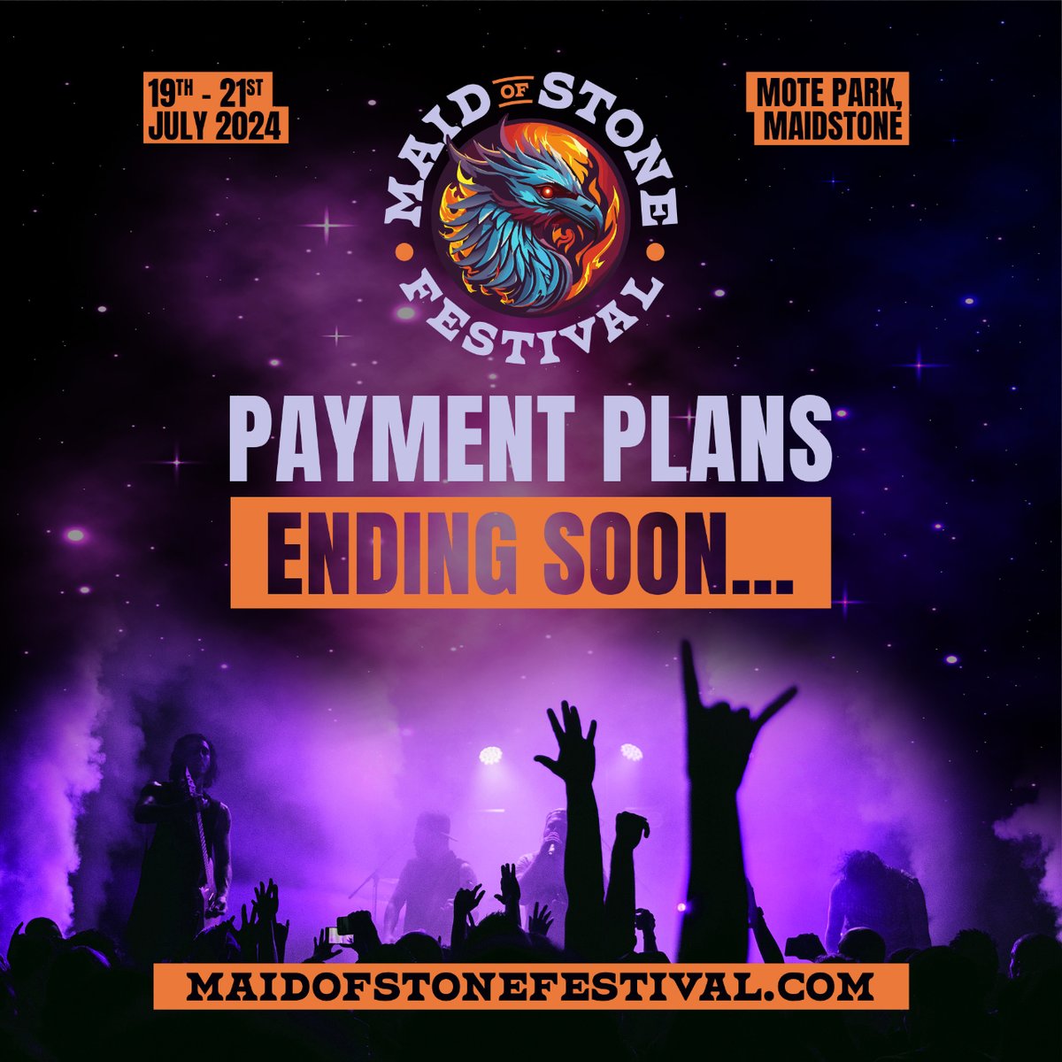 Although weekend Payment Plans have closed, you can still get a Saturday or Sunday day ticket for just £20 deposit (plus fees). These are available for one more week, so don't delay if you want to use this service to secure your summer at MoS
#paymentplans #rockfestival
