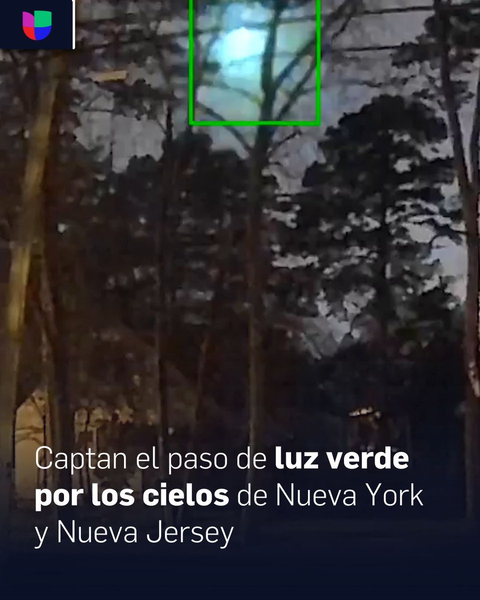 Cámaras de seguridad captan el paso de una luz verde, que recorrió los cielos de Nueva York y Nueva Jersey. Fue visto en otros estados. ➡️ uni.vi/TxVH105phF9