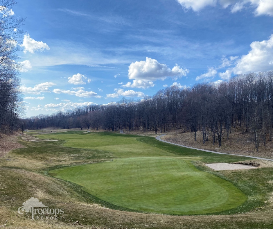 TreetopsMich's tweet photo. Treetops' courses got a fresh cut this week✂️ We just got word from the maintenance team; greens are looking stellar after receiving their first mowing of the season. Can any die-hard Treetops golfer name all three holes?
#treetopsresort #golf #greens #courseupdates #freshcut https://t.co/nxj3pOotJD