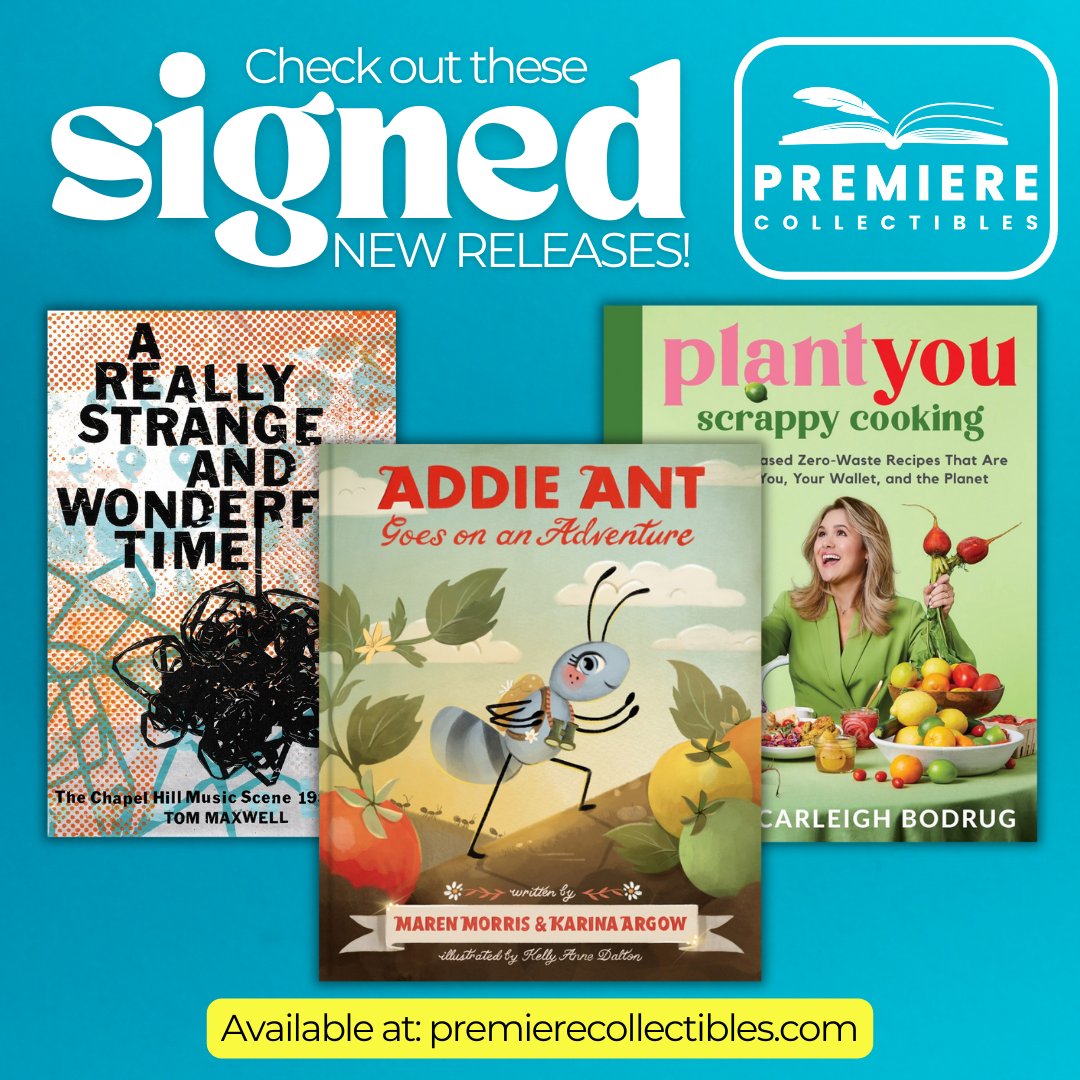 Some fantastic SIGNED books came out this week! Swipe to see this week's releases: Tom Maxwell's 'A Really Strange and Wonderful Time,' Maren Morris and Karina Argow's 'Addie Ant Goes on an Adventure,' and Carleigh Bodrug's 'PlantYou' premierecollectibles.com/New-Releases #newbooks