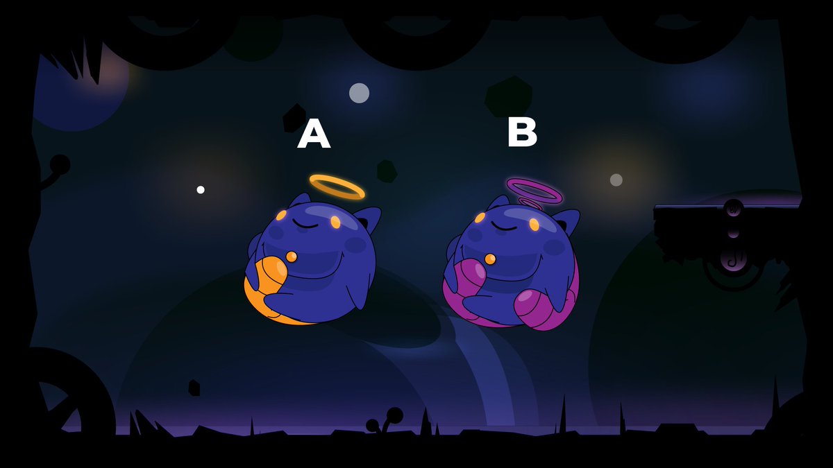 I'm having a hard time picking the tones and composition of this little monster. Keeping in mind this background, which option do you prefer? 🧙❓ #games #indiegames #gamedev #characterdesign