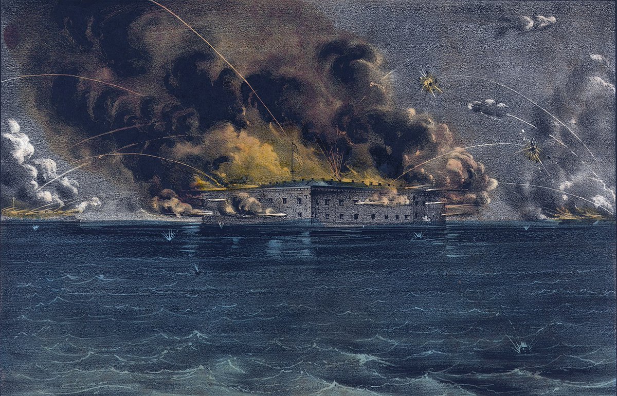 Taking office in March of 1861, President Abraham Lincoln pleaded for peace, “We are not enemies, but friends. We must not be enemies.” That hope was shattered with the bombardment of Fort Sumter in South Carolina #OTD in 1861, beginning 4 terrible years of the Civil War.
