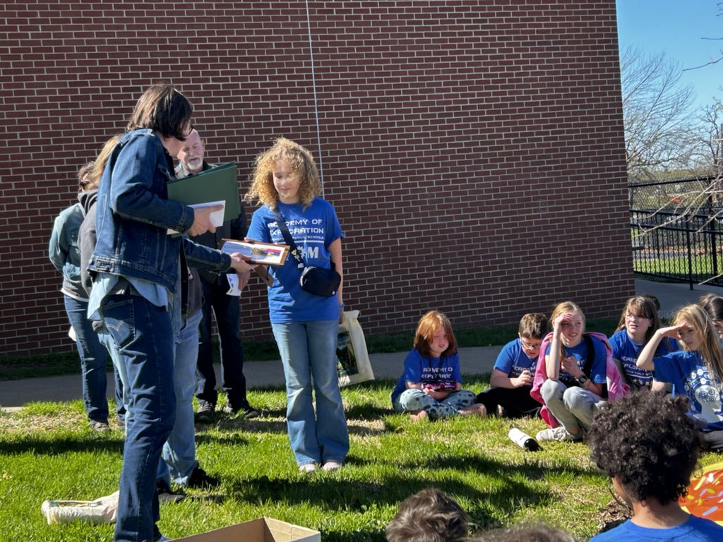 AOESPS's tweet photo. There’s a new tree on The Hill, y’all! 
Today we had our tree dedication ceremony and Arbor Day Celebration and got to highlight our very own Rowen who won first place and is featured in the calendar! 🌳🗓️
@CityofSgf @cityutilities @officialSPS https://t.co/z4jFX8Or4G