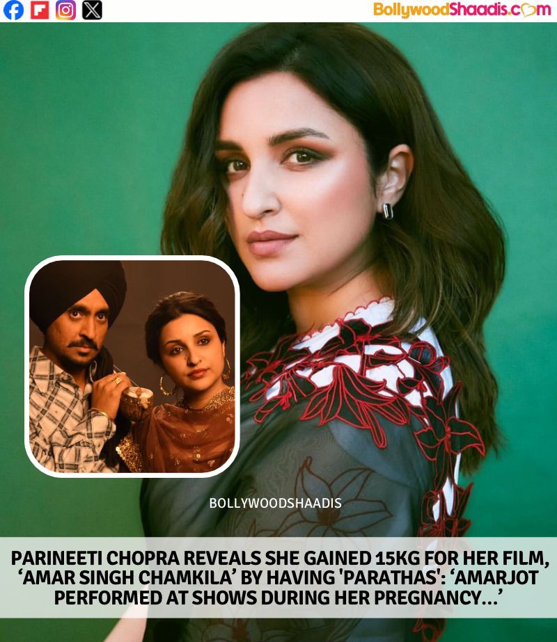 Parineeti Chopra finally puts an end to constant pregnancy buzz and reveals she actually gained on some weight for her film, 'Amar Singh Chamkila' due to a particular reason. Read here- bollywoodshaadis.com/articles/amid-… #parineetichopra #parineeti #amarsinghchamkila #chamkila