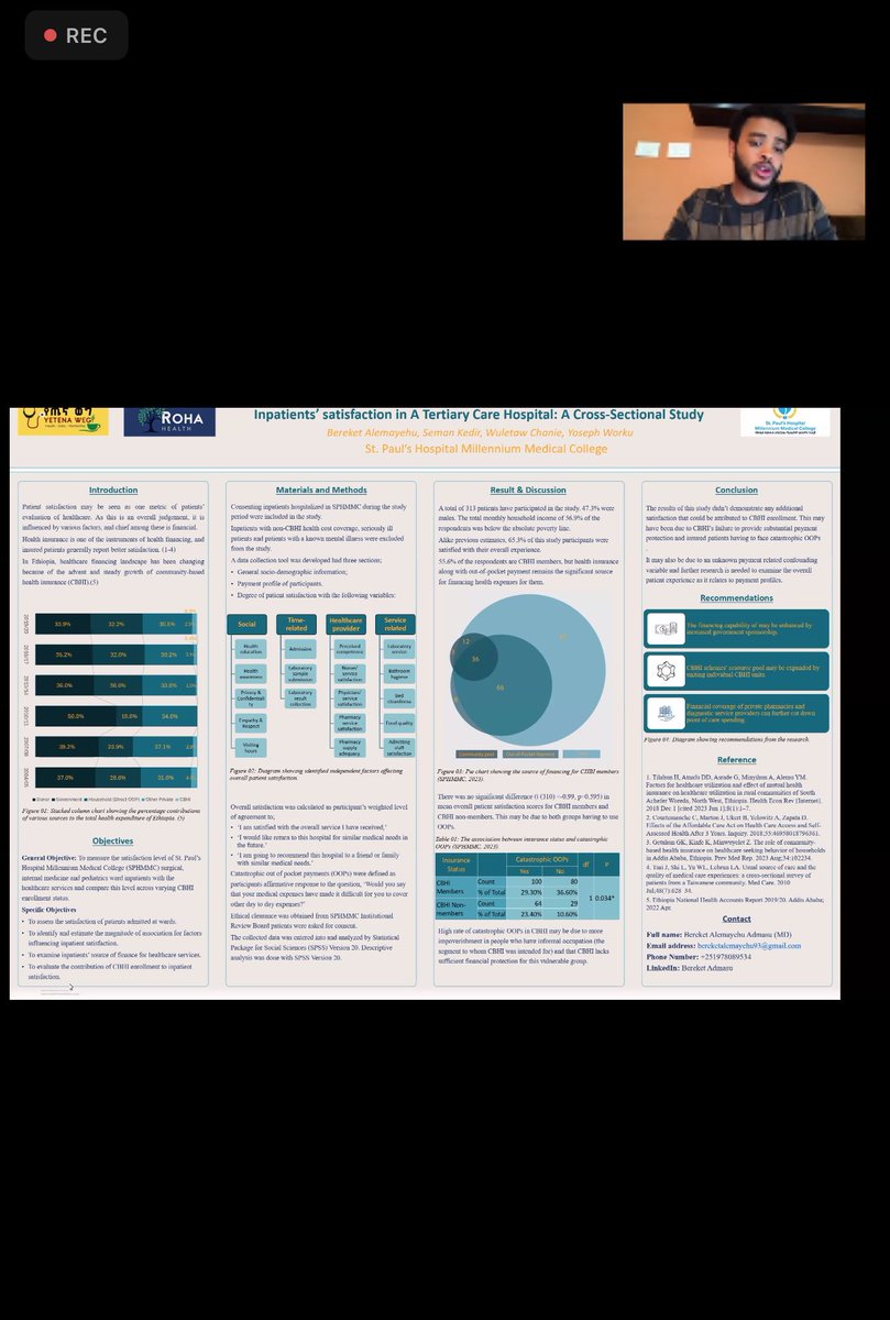 Winners of the Yetena Weg-Roha research fellowship -St.Paul cohort are presenting their work.

<a href="/RohaMedCampus/">Roha Medical Campus</a> <a href="/RohaHealthFdn/">Roha Health Foundation</a> 
You can still join us and attend the presentation 

@GelilaSolomonMD <a href="/HenockBTaddese/">Henock B. Taddese</a> <a href="/SPHMMC_Official/">St. Paul's Hospital Millennium Medical College</a> <a href="/AmalSalehNour/">Amal Saleh</a> <a href="/emaethiopia/">Ethiopian Medical Association</a> <a href="/TegbarY/">Tegbar Yigzaw </a> <a href="/WubetMi/">Wubet | ውበት 🇪🇹</a>