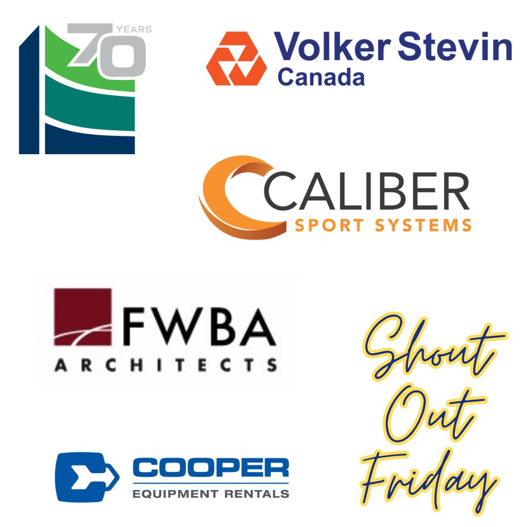 #shoutoutfriday ~ Our feature companies this Friday are:

Volker Stevin Highways Ltd ~ volkerstevin.ca
FWBA Architects ~ fwbarch.com
Cooper Equipment Rentals ~ cooperequipment.ca
Caliber Sport Systems ~ calibersport.com