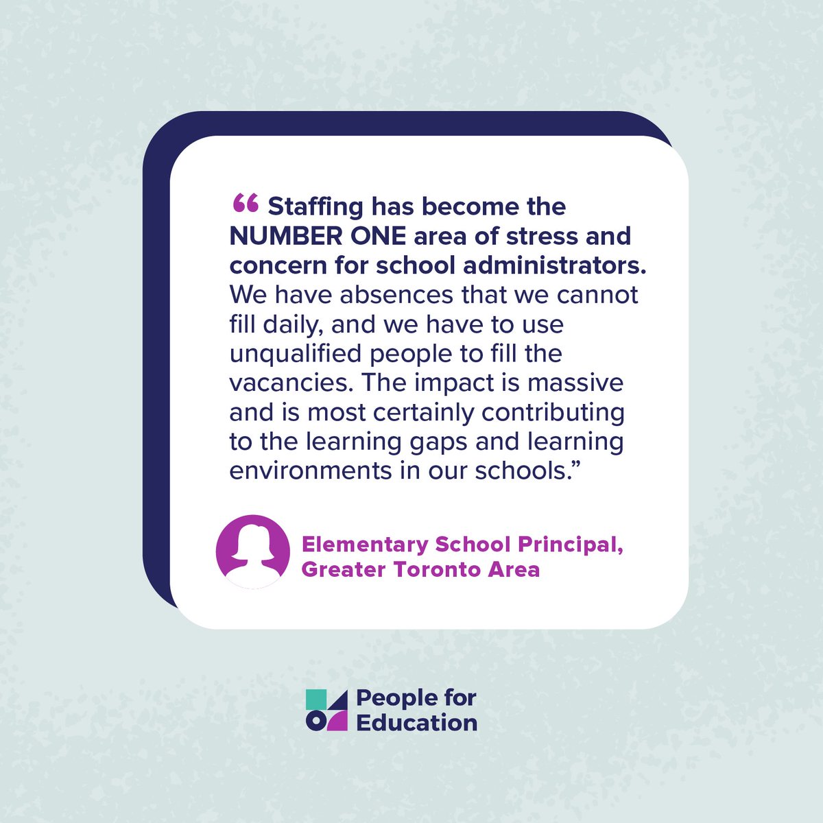 Educators are referring to the current staff shortages in Ontario schools as a crisis, and many of them feel that the issue is not receiving enough attention. Learn more about our recommendations for the provincial government to address this issue: peopleforeducation.ca/our-work/staff…