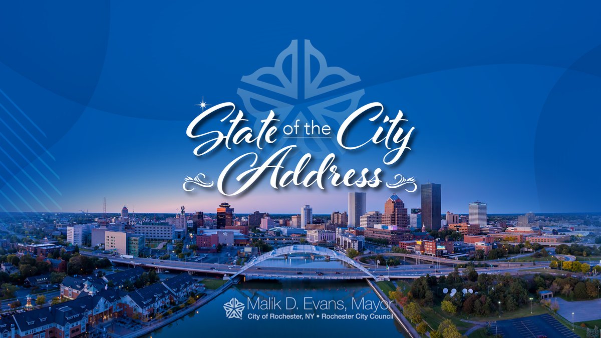Tune in on Wednesday April 17 at 6pm for the 2024 State of the City Address. Join Mayor Malik Evans, as he delivers a community progress report and outlines his vision for Rochester’s future. The event will be broadcast live at cityofrochester.gov/SOTC/. #RochesterNY #SOTC
