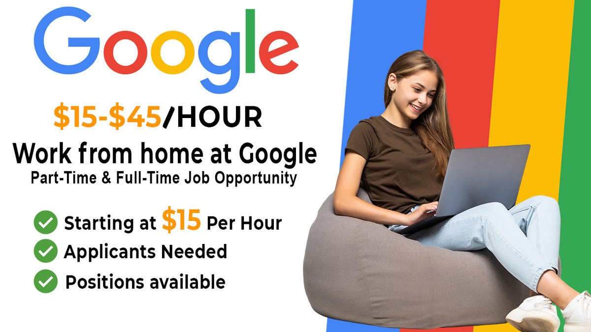Work from home opportunities at Google! Earn $15/hour and enjoy the flexibility of remote work. Apply now to join our team! 🚀

Apply Now 👉:: tinyurl.com/389rfxkj

#WorkFromHome #Google #RemoteWork #WFHlife #VirtualWork #GoogleJobs #WorkFromAnywhere #DigitalNomad