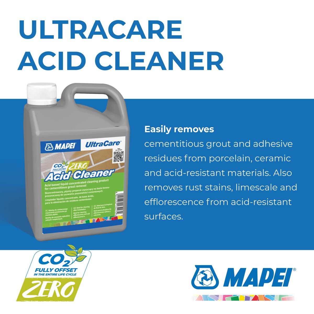 #Ultracare Acid #Cleaner is a concentrated #acid #cleaner that is suitable for use on porcelain, ceramic and all acid resistant surfaces. buff.ly/3TSLc8E #tiling #tiler #trade #DIY #flooring #floors #walls #surfaces #interiors #design #interiorDesign