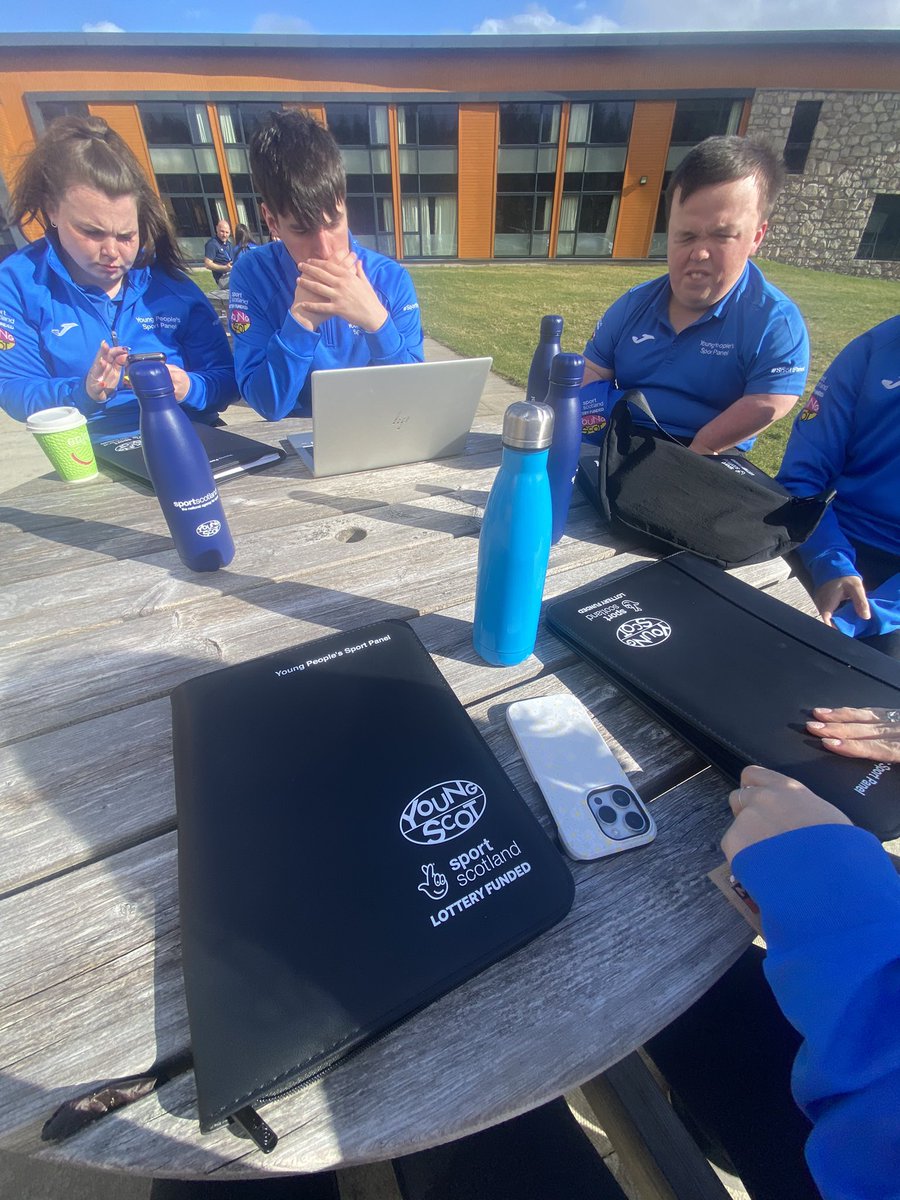 @sportscotland | The Young People’s #SportPanel have been working in our sub groups for the last couple of hours…I’m in the Access group & we are looking at ways to be more inclusive, affordable & accessible towards sport. Thanks @glenmorelodge for suppling the teas and cakes!