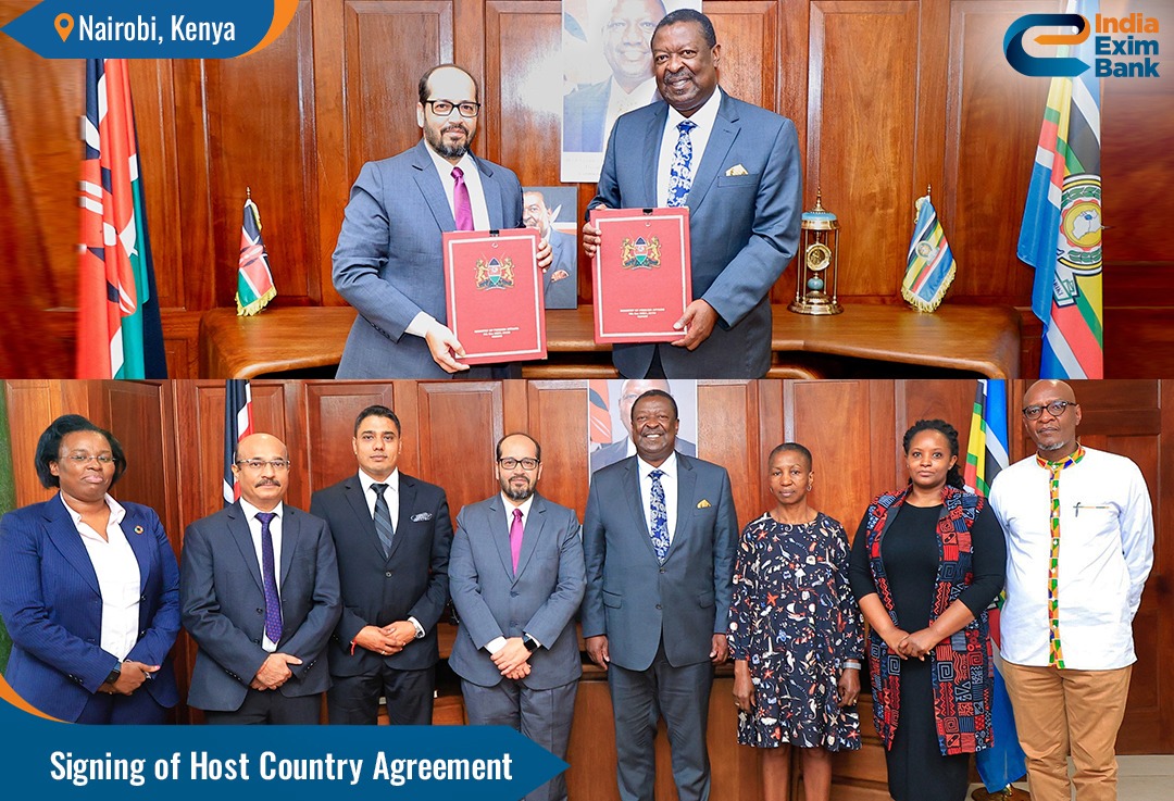 Signing of Host Country Agreement for opening of India Exim Bank’s East Africa Representative Office by Mr. Tarun Sharma, Deputy Managing Director with H.E. Mr. Musalia Mudavadi, Prime Cabinet Secretary and Cabinet Secretary for Ministry of Foreign and Diaspora Affairs, @ttsharma