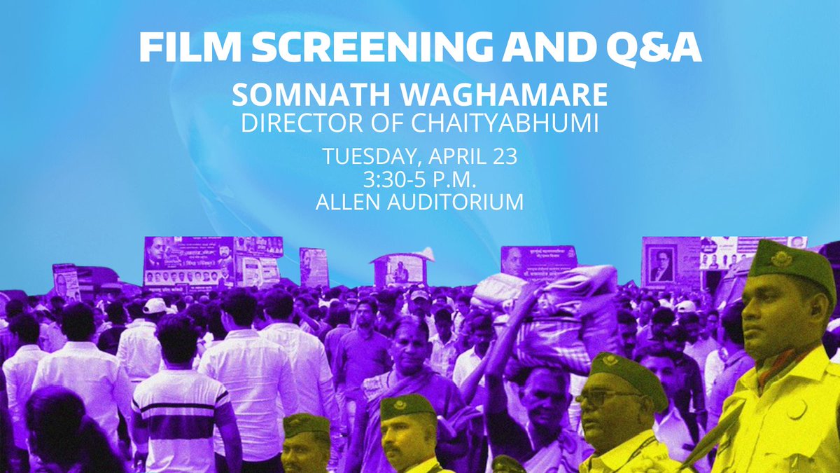 Join the South Asia Center on Tuesday, April 23 for a screening of Chaityabhumi with director @Somwaghmare at 3:30 p.m. in the Allen Auditorium More details: bit.ly/uw-sac-chaitya…