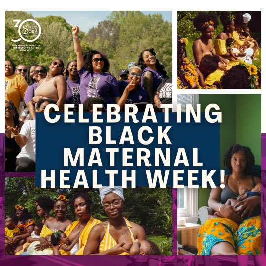 This week join SisterSong as we celebrate Black Maternal Health Week! Black Maternal Health Week was created to build awareness, activism, & community aimed at amplifying the voices of Black Mamas & centering the values & traditions of the reproductive & birth justice movements!