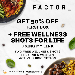 Today's stream is #sponsored by @FactorMeals. I’ll be ordering some delicious meals and exploring the website! Get 50% off your first Factor box and Free Wellness Shots for Life using my link! strms.net/factor75_hutch…