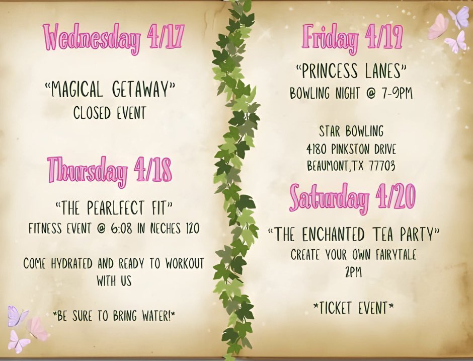 ✨Bibbidi bobbidi boo! ✨ 

AKA Week has arrived for you! Join us all week for enchanting events! There’s nothing like a Zeta Beta Fairytale! 🩷💚